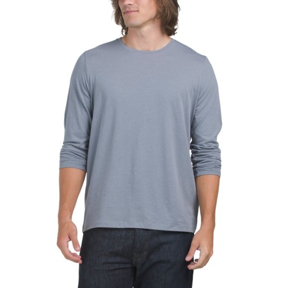 VINCE Blue Spruce Long Sleeve Crewneck Shirt - Picture 1 of 2